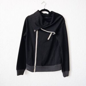 TheLee’s‎ Black Asymmetrical Zip Button Jacket Size Medium